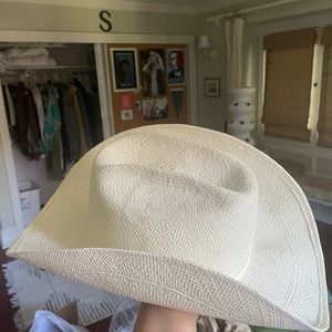 Gladys Tamez Carson Straw Hat in white